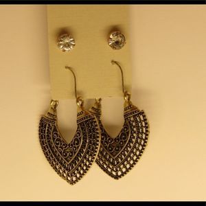 Golden Heart Earrings  ( Any 5 Items For $20)